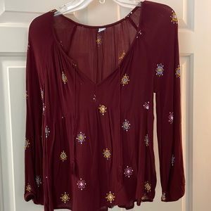 Maroon light weight shirt from Old Navy